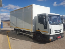 IVECO Eurocargo ML75E18, Euro5, year 2012, with 76.205km, close box 5,95x2,45mx2,42m and lift door.
