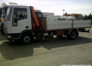 Used truck IVECO Eurocargo ML120EL18 with open box and crane Palfinger PK 7000.

Total shipment dimensions (7.6x2.37x2.9m)