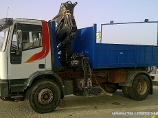 Used truck IVECO eurocargo ML180E27, year 2000, with hook container system.

Accesories:
- Box with crane Hiab 102- 3.4