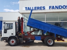 Used Truck IVECO ML180E27, year 2000 wih 91.277km, with tipper box and crane Palfinger PK11001D with 5 arms.