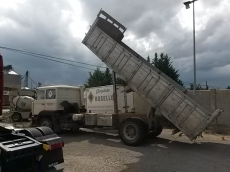 Truck Renault DG-260.20, year 1990 with tipper box.