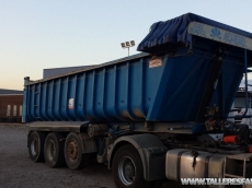 Tipper trailer, brand Montenegro, 3 axels, spring suspension, year 2003