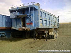 Tipper trailer bran Pepin, 2 axels double wheel, spring suspension, year 1990