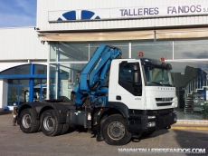 Tractor head IVECO, 6x4, AD380T41, only 16.180km, Euro 5, manufactured 2008, manual gearbox, with crane Amco Veba 950 8s, year 2006 with winch, 4 legs, it can go with open box.