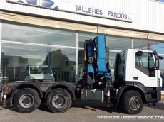 Tractor head IVECO, 6x4, AD380T41, only 16.180km, Euro 5, manufactured 2008, manual gearbox, with crane Amco Veba 950 8s, year 2006 with winch, 4 legs, it can go with open box.
