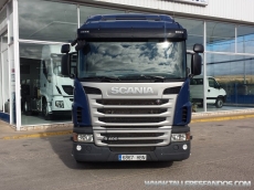 Cabeza tractora de ocasión marca Scania modelo G400, automático (dos pedales) con intarder, año 2011, 805.572km, con cama.