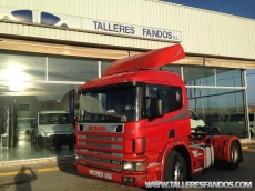 Tractor head Scania P124, 360, 4x2, manual, with a bed, tyres 315/80R22.5