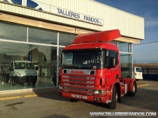Tractor head Scania P124, 360, 4x2, manual, with a bed, tyres 315/80R22.5