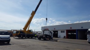 Entrega de 4 tractoras de ocasión Scania R420 que se van a Iraq.